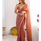 Jyoti Fashion Women's Brown Box Chiffon Moti Lace Border Designer Saree with Blouse - Swadesiicart