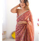 Jyoti Fashion Women's Brown Box Chiffon Moti Lace Border Designer Saree with Blouse - Swadesiicart