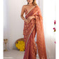 Jyoti Fashion Women's Brown Box Chiffon Moti Lace Border Designer Saree with Blouse - Swadesiicart