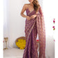 Jyoti Fashion Women's Purple Box Chiffon Moti Lace Border Designer Saree with Blouse | Swadesiicart