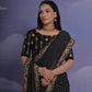 Jyoti Fashion Women's Black Coding Sequence Georgette Saree with Blouse | Swadesiicart