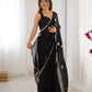 Jyoti Fashion Women's Black Soft Fendy Embroidered Designer Saree with Blouse - Swadesiicart