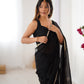 Jyoti Fashion Women's Black Soft Fendy Embroidered Designer Saree with Blouse - Swadesiicart