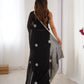 Jyoti Fashion Women's Black Soft Fendy Embroidered Designer Saree with Blouse - Swadesiicart