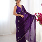 Jyoti Fashion Women's Purple Soft Fendy Embroidered Designer Saree with Blouse - Swadesiicart