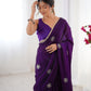 Jyoti Fashion Women's Purple Soft Fendy Embroidered Designer Saree with Blouse - Swadesiicart