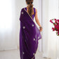 Jyoti Fashion Women's Purple Soft Fendy Embroidered Designer Saree with Blouse - Swadesiicart