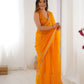 Jyoti Fashion Women's Yellow Soft Fendy Embroidered Designer Saree with Blouse - Swadesiicart