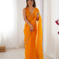 Jyoti Fashion Women's Yellow Soft Fendy Embroidered Designer Saree with Blouse - Swadesiicart
