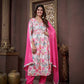 Jyoti Fashion Women's Pink Rayon Floral Print with Handwork Designer Kurta Set with Dupatta | Swadesiicart