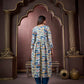 Jyoti Fashion Women's Navy Blue Rayon Floral Print with Handwork Designer Kurta Set with Dupatta | Swadesiicart