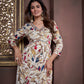 Jyoti Fashion Women's Maroon Rayon Floral Print with Handwork Designer Kurta Set with Dupatta | Swadesiicart