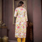 Jyoti Fashion Women's Yellow Rayon Floral Print with Handwork Designer Kurta Set with Dupatta | Swadesiicart