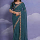 Jyoti Fashion Women's Morpich Coding Sequence Georgette Saree with Blouse | Swadesiicart