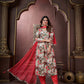 Jyoti Fashion Women's Red Rayon Floral Print with Handwork Designer Kurta Set with Dupatta | Swadesiicart