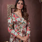 Jyoti Fashion Women's Red Rayon Floral Print with Handwork Designer Kurta Set with Dupatta | Swadesiicart
