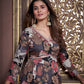 Jyoti Fashion Women's Black Rayon Floral Print with Handwork Designer Kurta Set with Dupatta | Swadesiicart