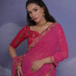 Jyoti Fashion Women's Rani Pink Coding Sequence Georgette Saree with Blouse | Swadesiicart