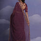 Jyoti Fashion Women's Wine Coding Sequence Georgette Saree with Blouse | Swadesiicart