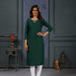 Jyoti Fashion Women's Green Cotton Handwork Designer Kurta Only - Swadesiicart