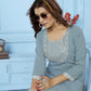 Jyoti Fashion Women's Grey Rinkal Cotton Embroidered Designer Kurta with Bottom | Swadesiicart