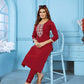 Jyoti Fashion Women's Maroon Rinkal Cotton Embroidered Designer Kurta with Bottom | Swadesiicart