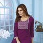 Jyoti Fashion Women's Wine Rinkal Cotton Embroidered Designer Kurta with Bottom | Swadesiicart