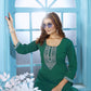 Jyoti Fashion Women's Bottle Green Rinkal Cotton Embroidered Designer Kurta with Bottom | Swadesiicart