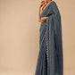 Jyoti Fashion Women's Grey Coding Sequence Chinon Saree with Blouse | Swadesiicart