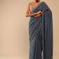Jyoti Fashion Women's Grey Coding Sequence Chinon Saree with Blouse | Swadesiicart