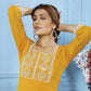 Jyoti Fashion Women's Yellow Rinkal Cotton Embroidered Designer Kurta with Bottom | Swadesiicart