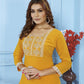 Jyoti Fashion Women's Yellow Rinkal Cotton Embroidered Designer Kurta with Bottom | Swadesiicart