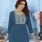 Jyoti Fashion Women's Teal Rinkal Cotton Embroidered Designer Kurta with Bottom | Swadesiicart
