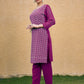 Jyoti Fashion Women's Wine Faux Georgette Chikan Embroidery Designer Kurta with Bottom | Swadesiicart