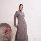 Jyoti Fashion Women's Grey Faux Georgette Embroidered Designer Kurta with Bottom | Swadesiicart