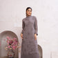Jyoti Fashion Women's Grey Faux Georgette Embroidered Designer Kurta with Bottom | Swadesiicart