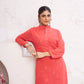 Jyoti Fashion Women's Orange Faux Georgette Embroidered Designer Kurta with Bottom | Swadesiicart