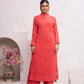 Jyoti Fashion Women's Orange Faux Georgette Embroidered Designer Kurta with Bottom | Swadesiicart