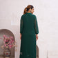 Jyoti Fashion Women's Bottle Green Faux Georgette Embroidered Designer Kurta with Bottom | Swadesiicart