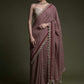 Jyoti Fashion Women's Wine Coding Sequence Chinon Saree with Blouse | Swadesiicart