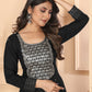 Jyoti Fashion Women's Black Rayon Sequins Embroidered Designer Kurta Set with Dupatta | Swadesiicart