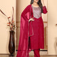 Jyoti Fashion Women's Rani Pink Rayon Sequins Embroidered Designer Kurta Set with Dupatta | Swadesiicart