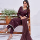 Jyoti Fashion Women's Coffee Rayon Embroidered Designer Kurta Set with Dupatta - Swadesiicart