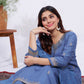 Jyoti Fashion Women's Denim Blue Rayon Embroidered Designer Kurta Set with Dupatta - Swadesiicart