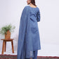 Jyoti Fashion Women's Denim Blue Rayon Embroidered Designer Kurta Set with Dupatta - Swadesiicart