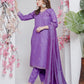 Jyoti Fashion Women's Lavender Rayon Embroidered Designer Kurta Set with Dupatta - Swadesiicart