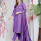 Jyoti Fashion Women's Lavender Rayon Embroidered Designer Kurta Set with Dupatta - Swadesiicart