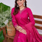 Jyoti Fashion Women's Rani Pink Rayon Embroidered Designer Kurta Set with Dupatta - Swadesiicart
