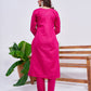 Jyoti Fashion Women's Rani Pink Rayon Embroidered Designer Kurta Set with Dupatta - Swadesiicart