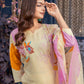 Jyoti Fashion Women's Cream Cotton Blend Printed Designer Kurta Set with Dupatta - Swadesiicart